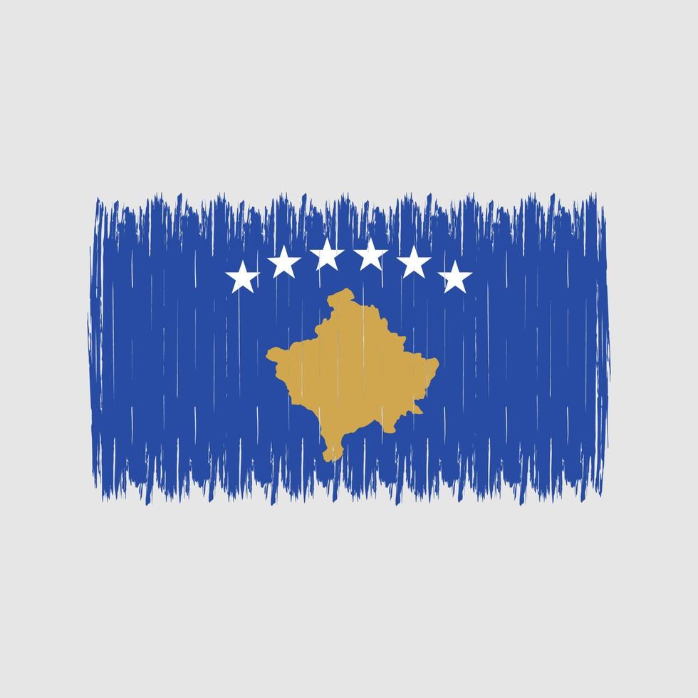 brosse drapeau du kosovo vecteur