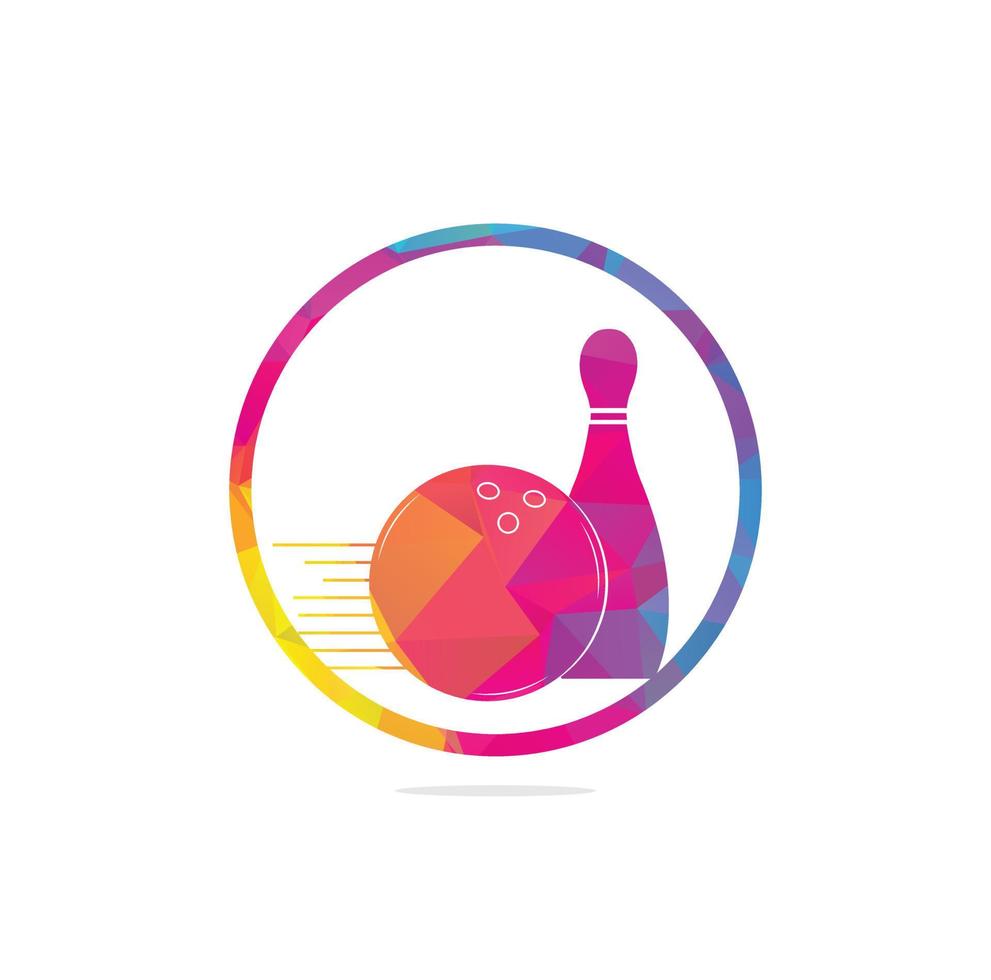 logo, icônes et symbole de bowling de style. boule de bowling et illustration de quille de bowling. vecteur