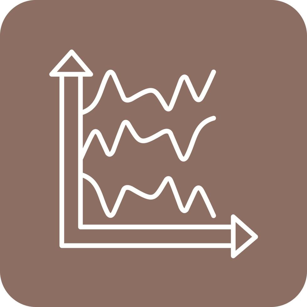 ligne de graphique à lignes multiples icônes d'arrière-plan de coin rond vecteur