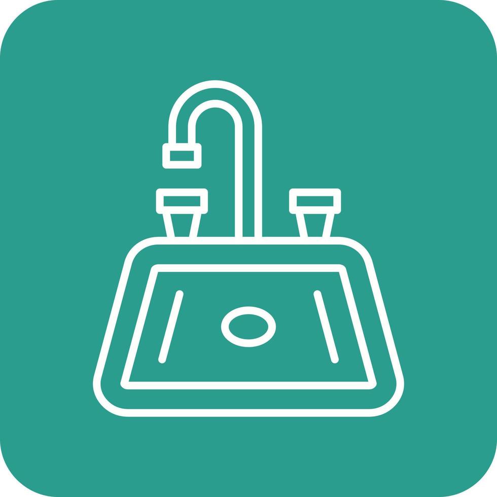 ligne d'évier icônes d'arrière-plan de coin rond vecteur