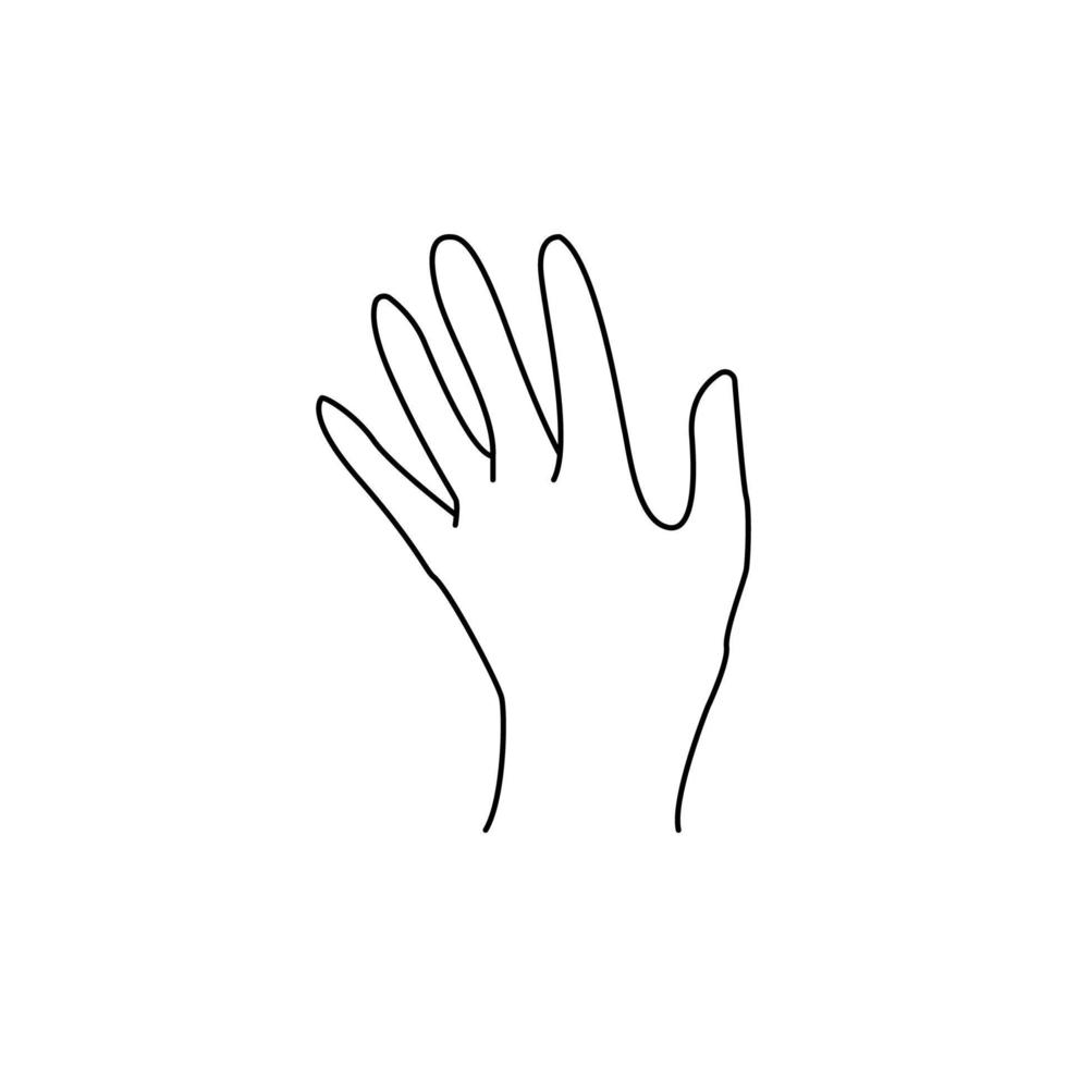 saisir la main. main de l'homme pinçant l'objet invisible. main tenant quelque chose avec deux doigts. illustration vectorielle d'icône de contour plat isolée sur fond blanc vecteur