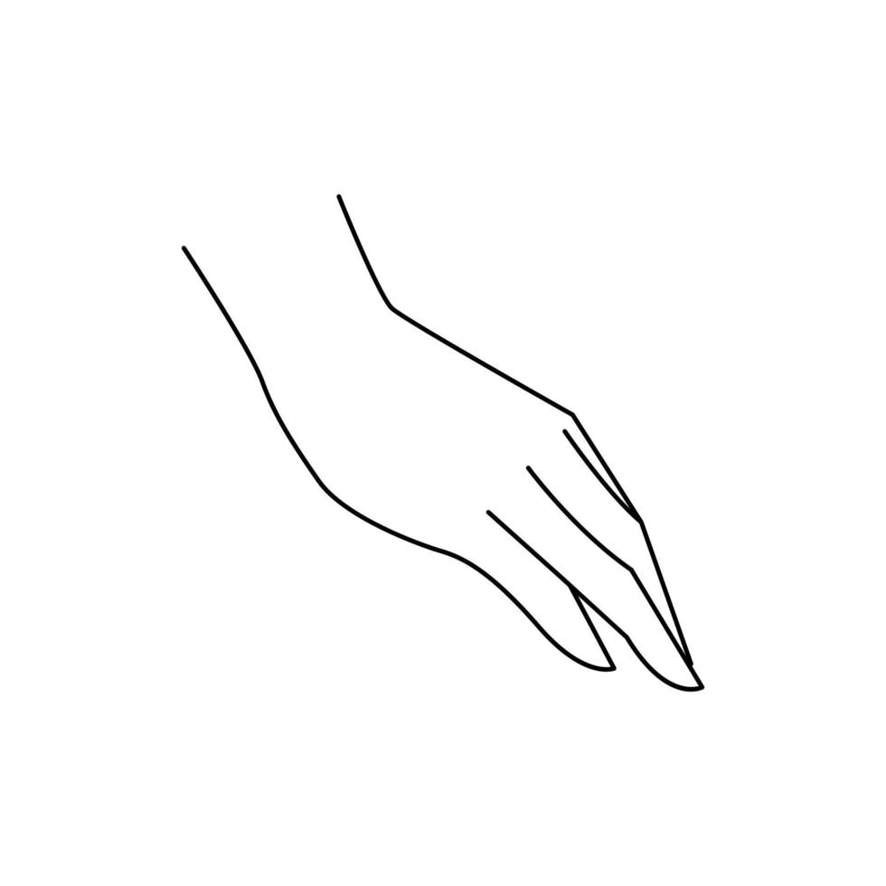 main saisissant et tenant un objet invisible. illustration vectorielle d'icône de contour plat isolée sur fond blanc vecteur