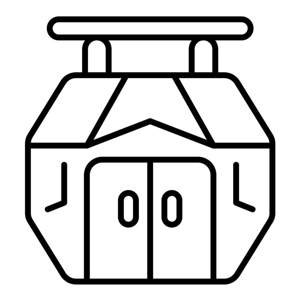 icône de ligne de cabine de téléphérique vecteur