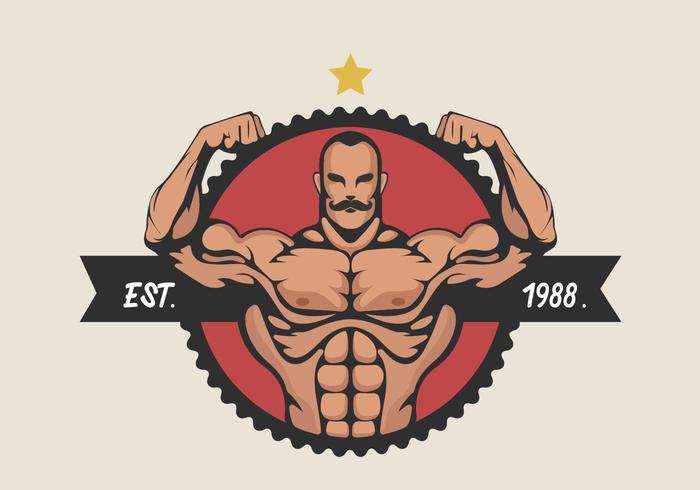 Musculaire homme Flexion Biceps Illustration Vecteur