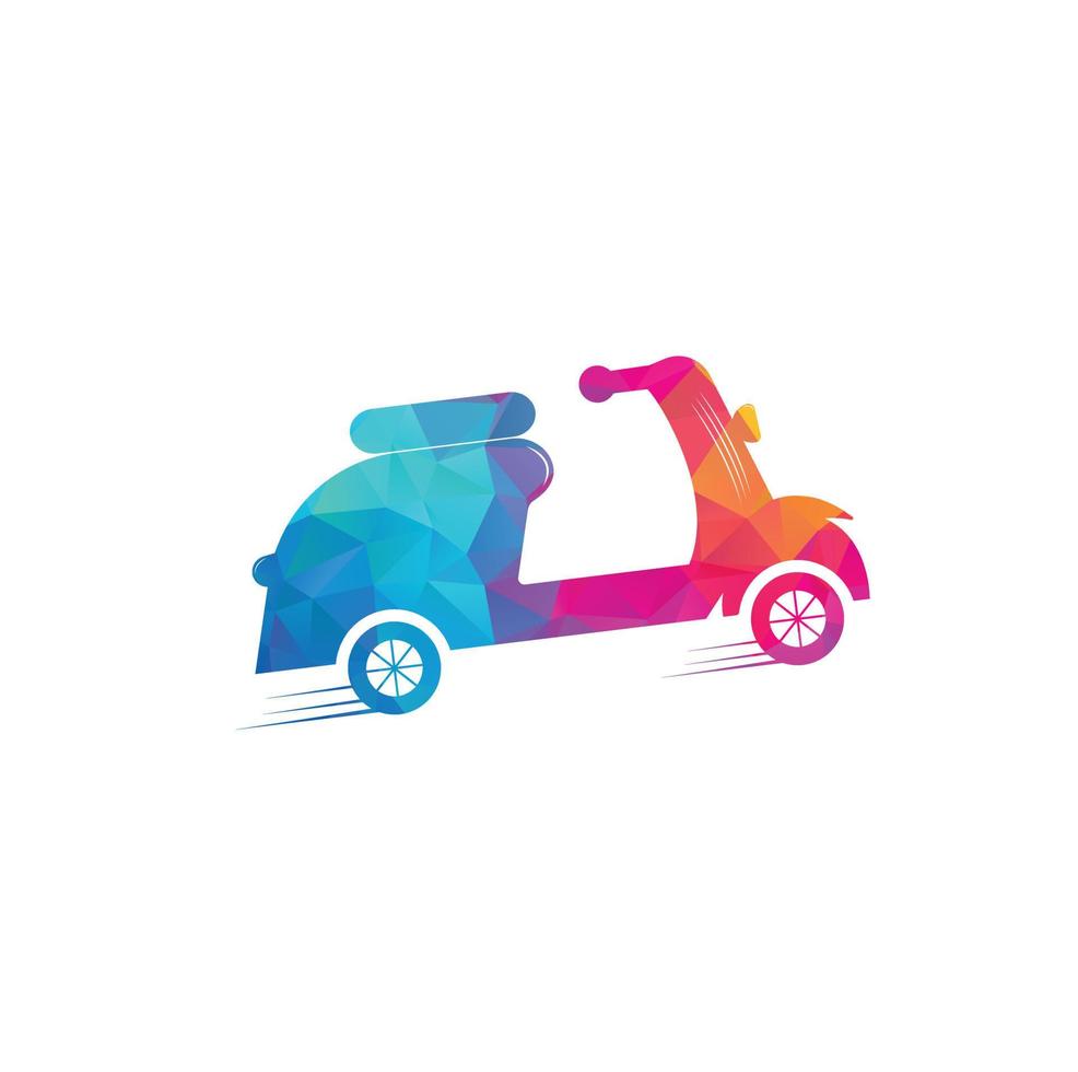 logo scooter. symbole de trottinette. icône de scooter rétro isolée. illustration vectorielle. vecteur