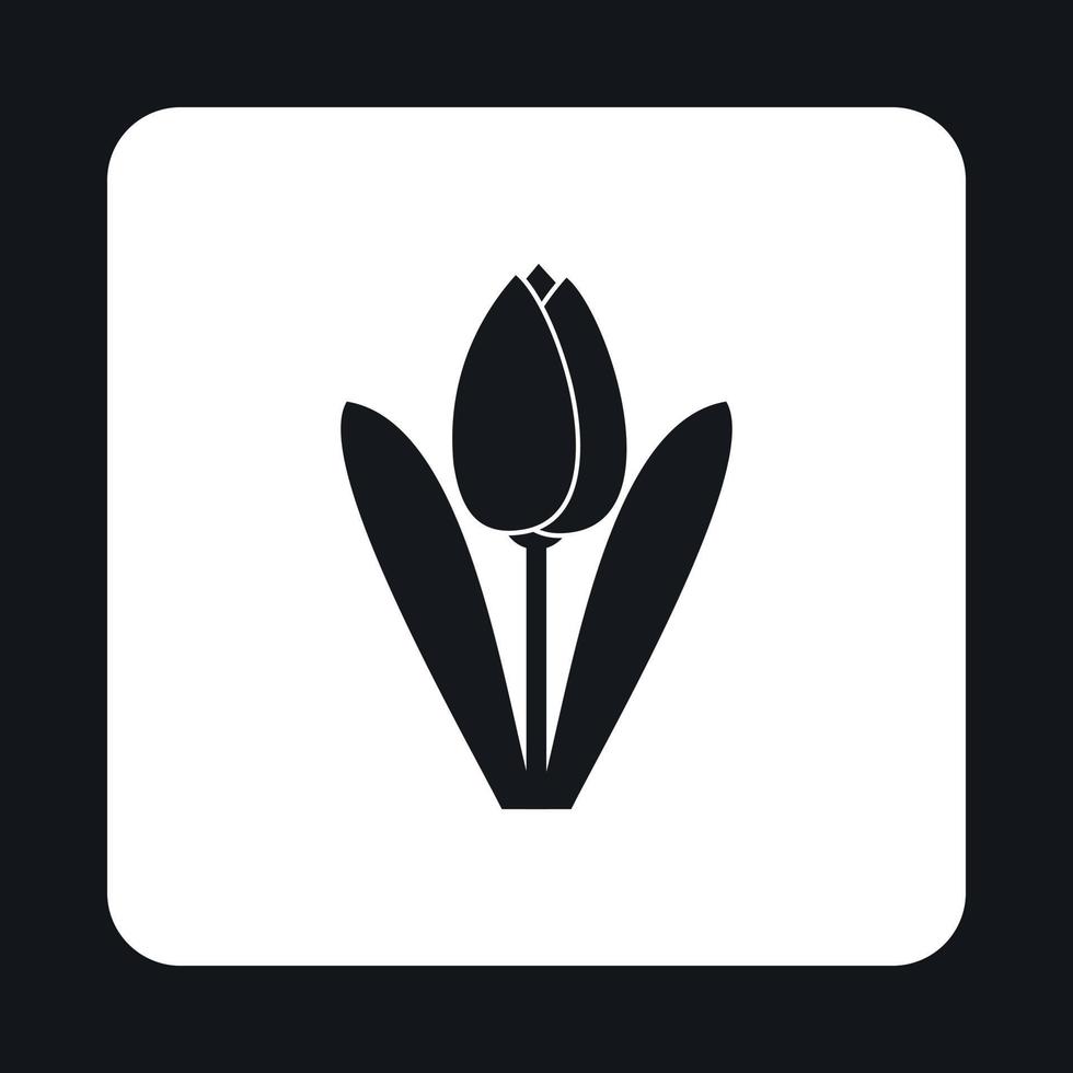 icône de fleur de tulipe, style simple vecteur