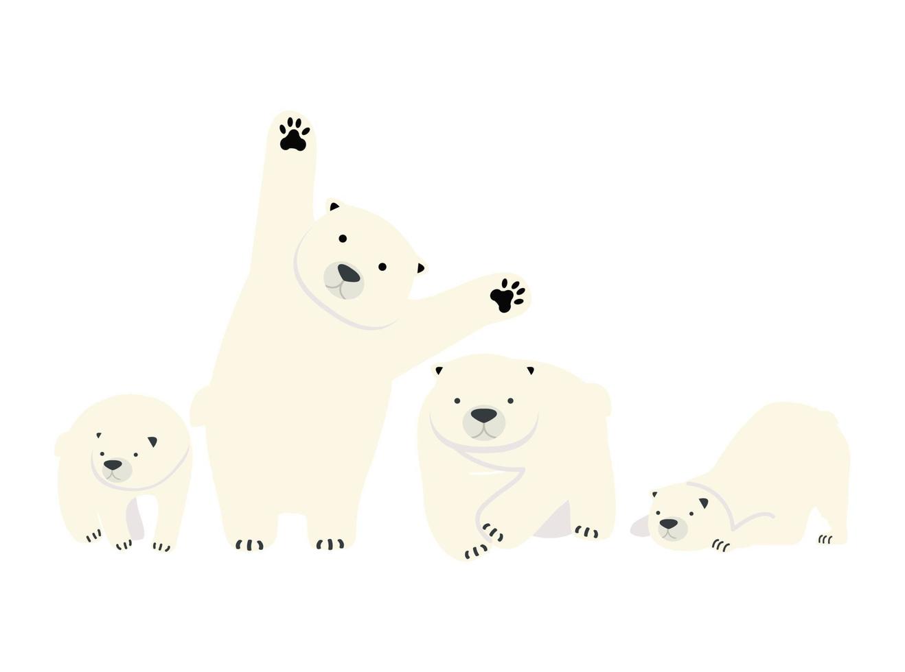 ensemble mignon de famille d'ours polaire vecteur