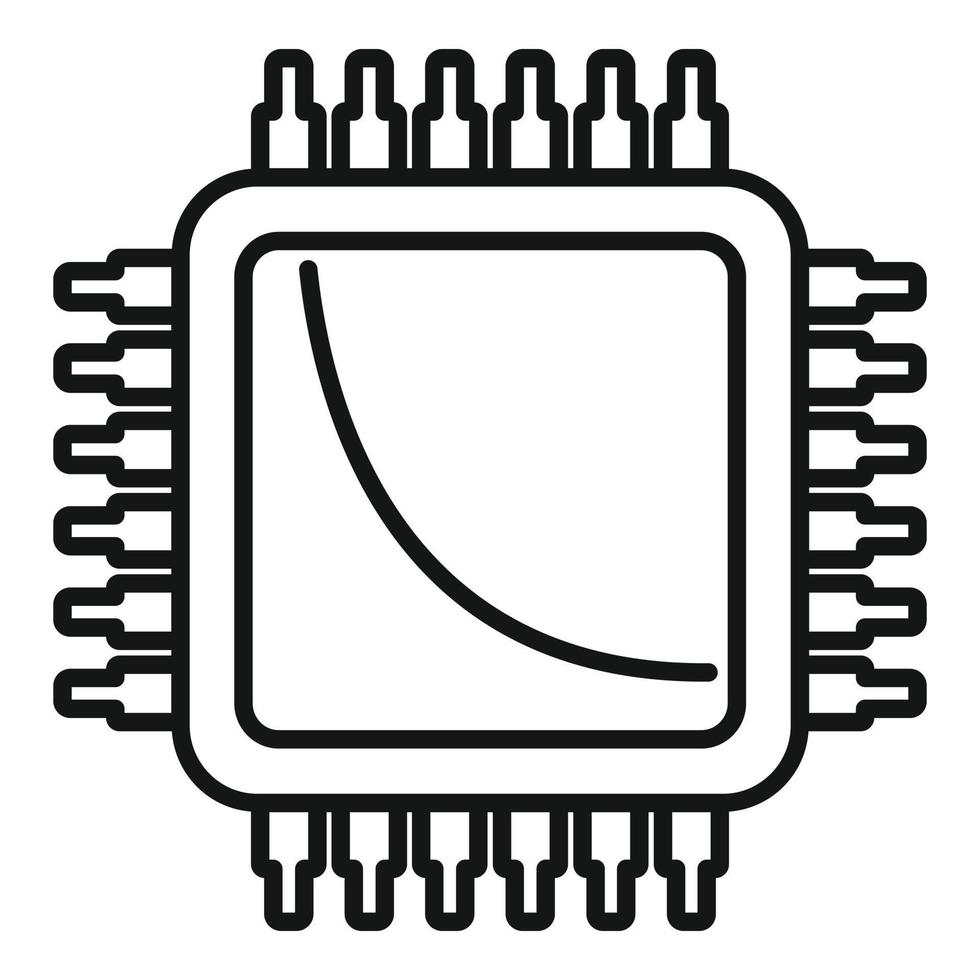 icône de processeur nano, style de contour vecteur