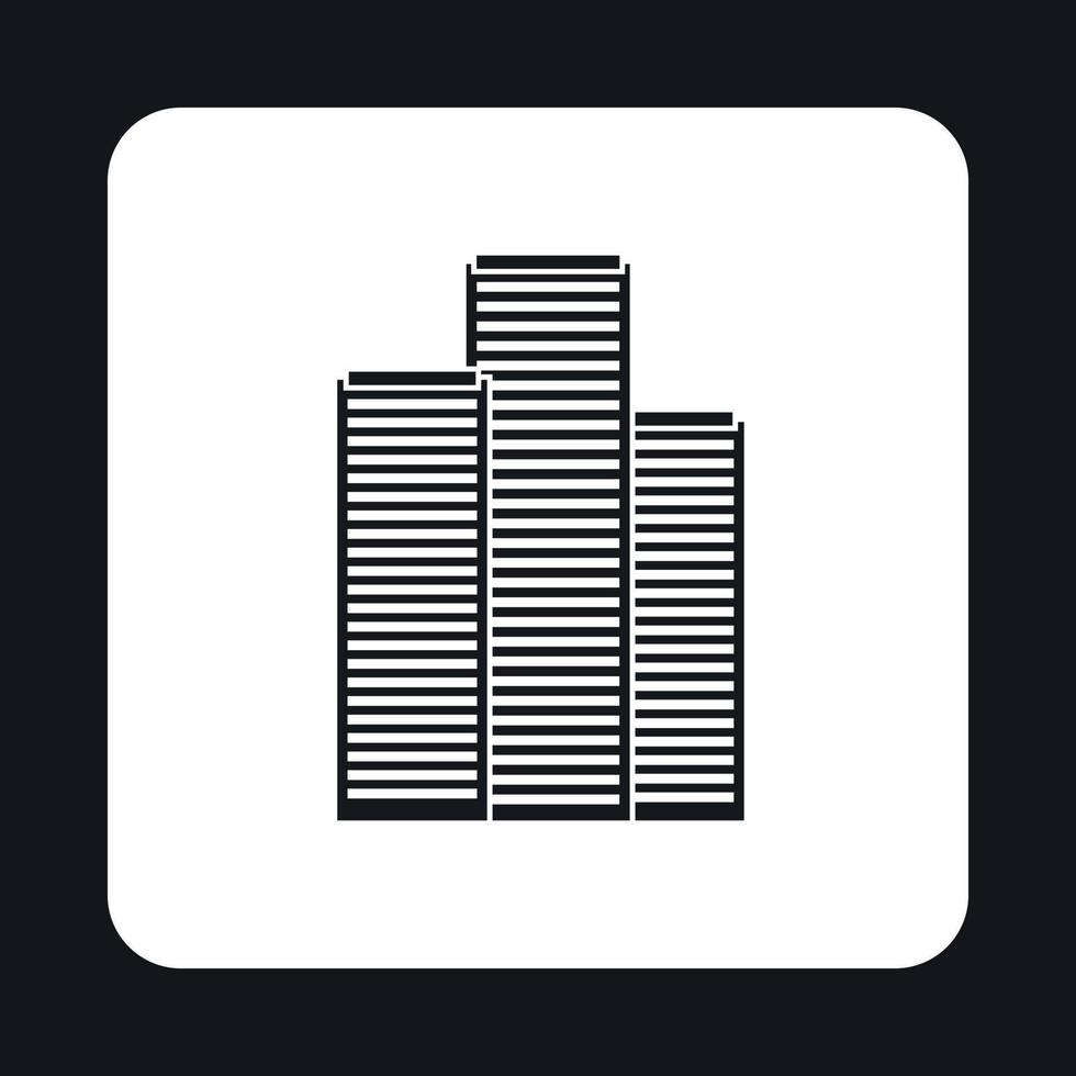 icône de gratte-ciel, style simple vecteur
