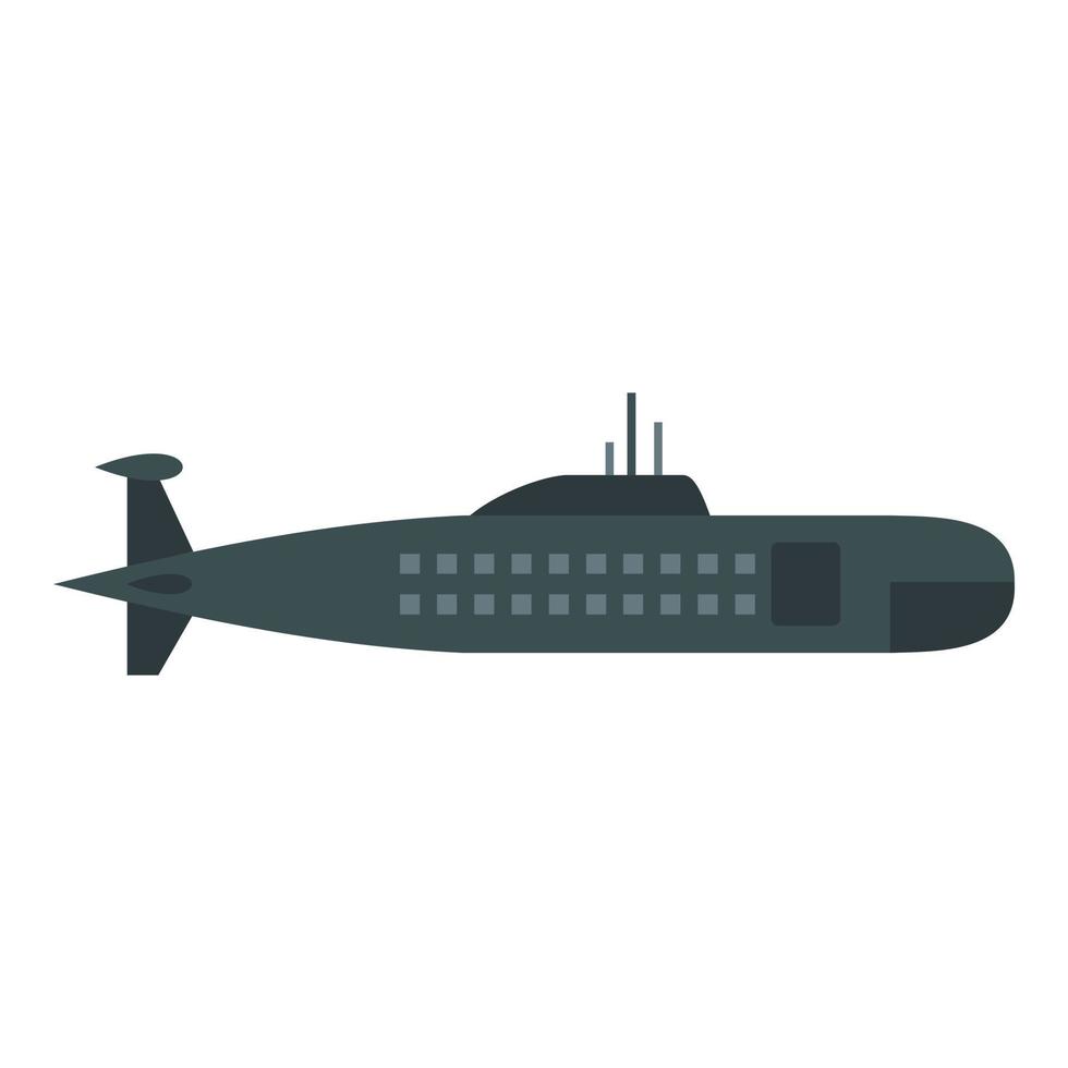 icône de sous-marin militaire, style plat vecteur