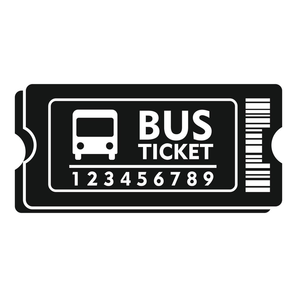 icône de billet de bus en carton, style simple vecteur