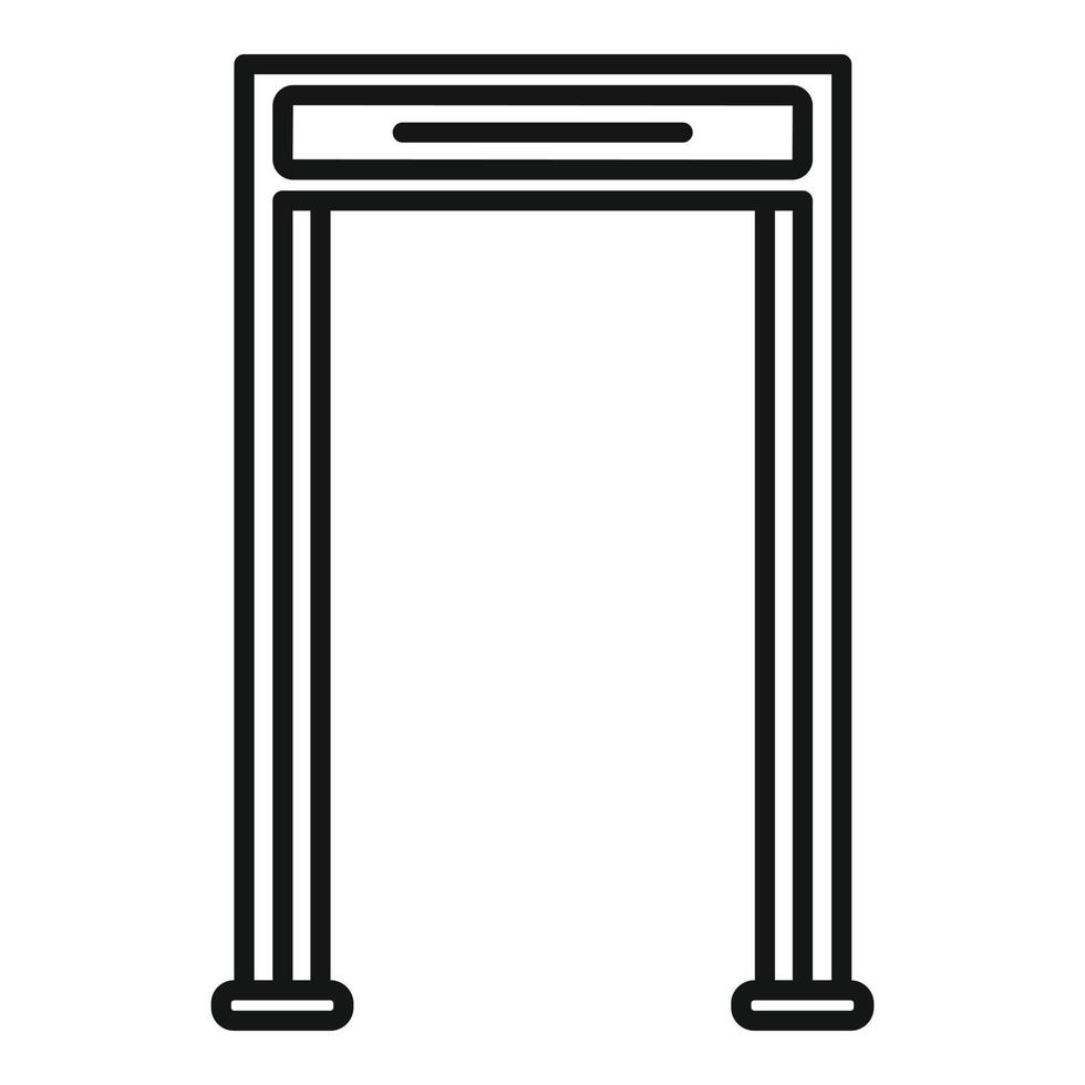 icône de détecteur de métaux de porte d'aéroport, style de contour vecteur