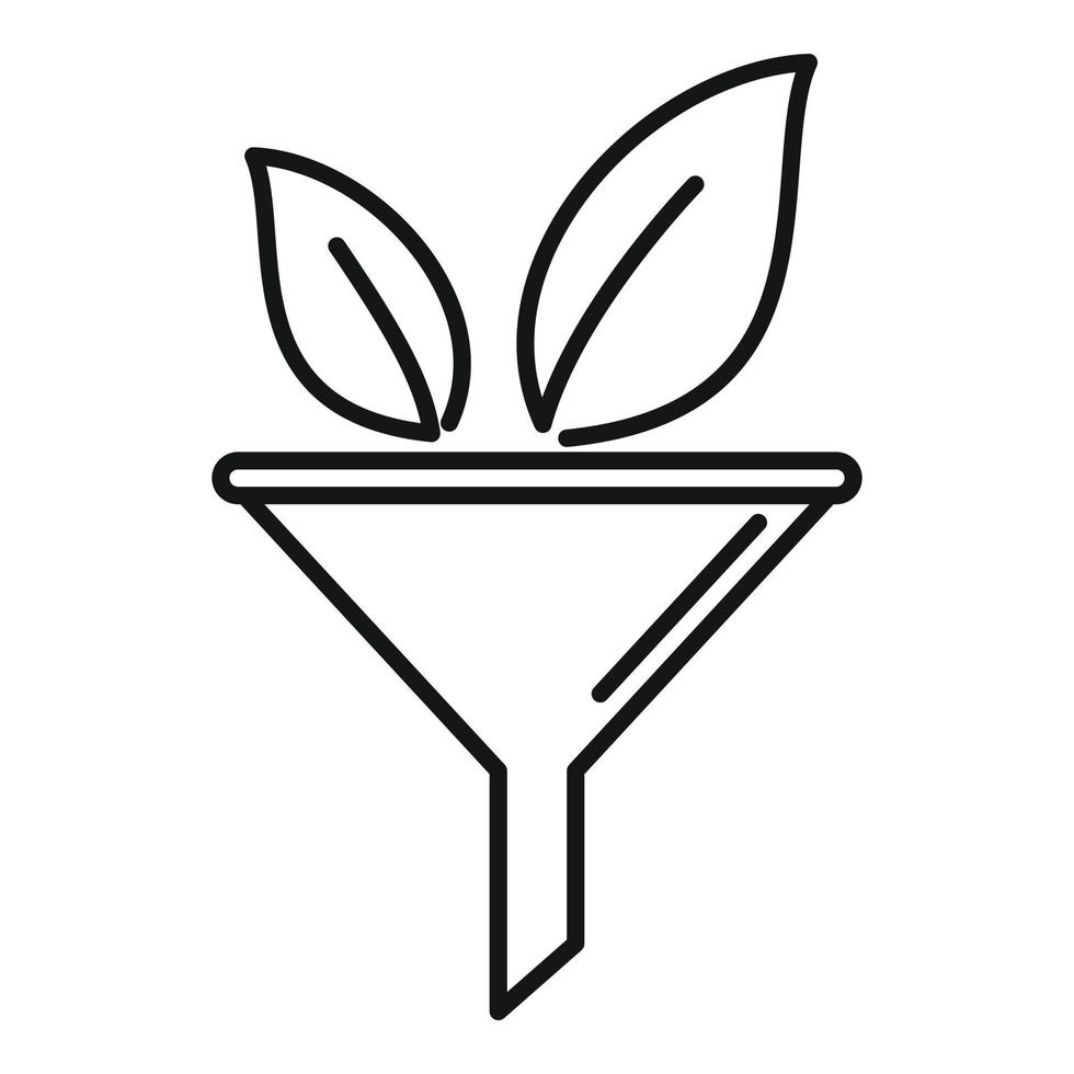 icône d'entonnoir écologique, style de contour vecteur