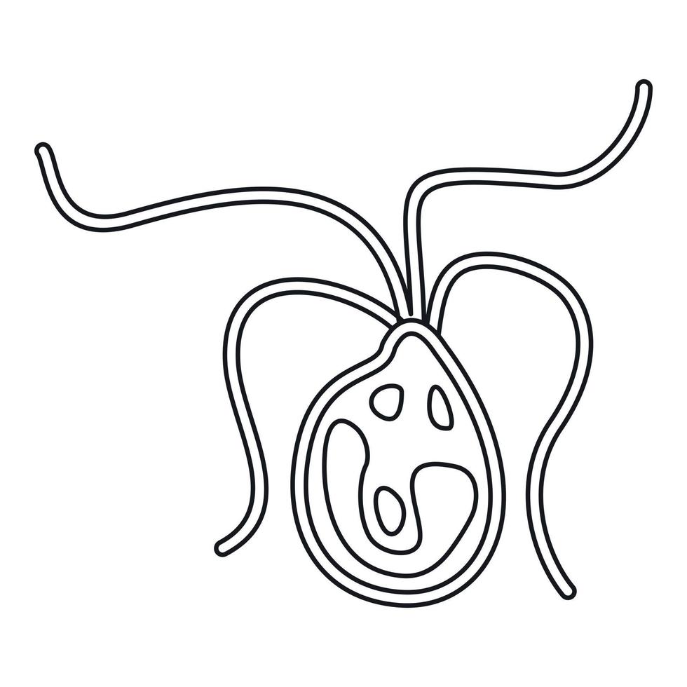 icône de cellule bactérienne, style de contour vecteur