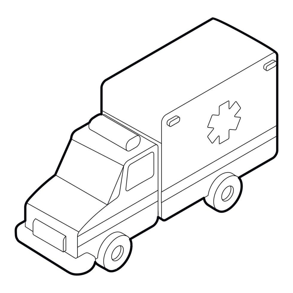 icône d'ambulance, style de contour vecteur