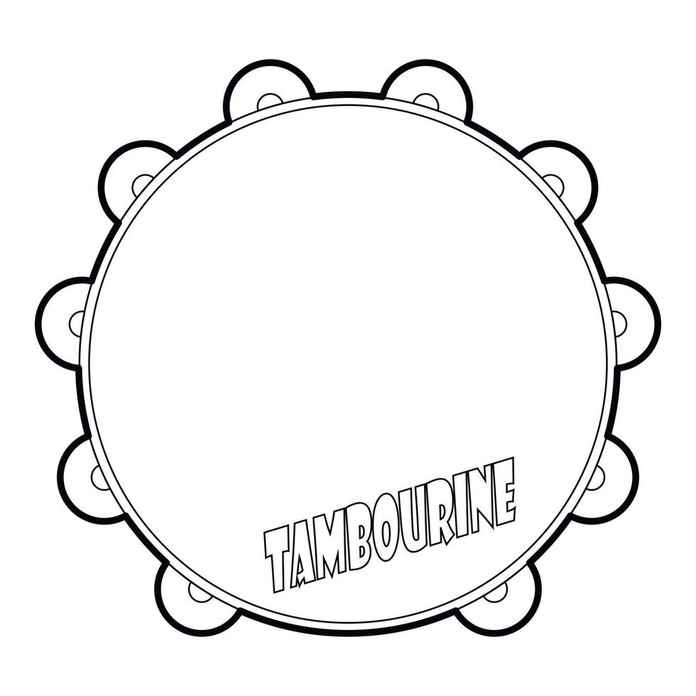 icône de tambourin, style de contour vecteur