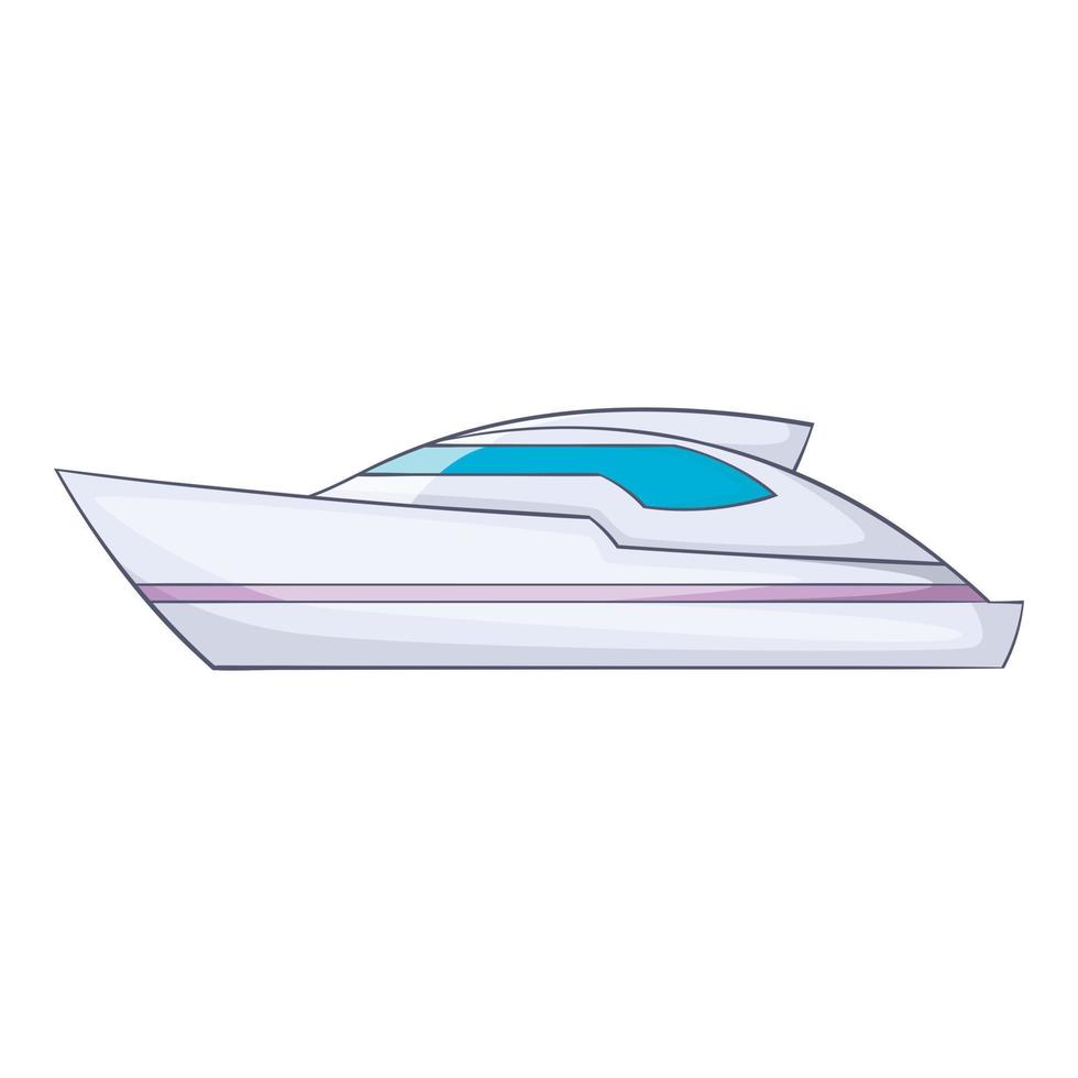icône de bateau à moteur, style cartoon vecteur