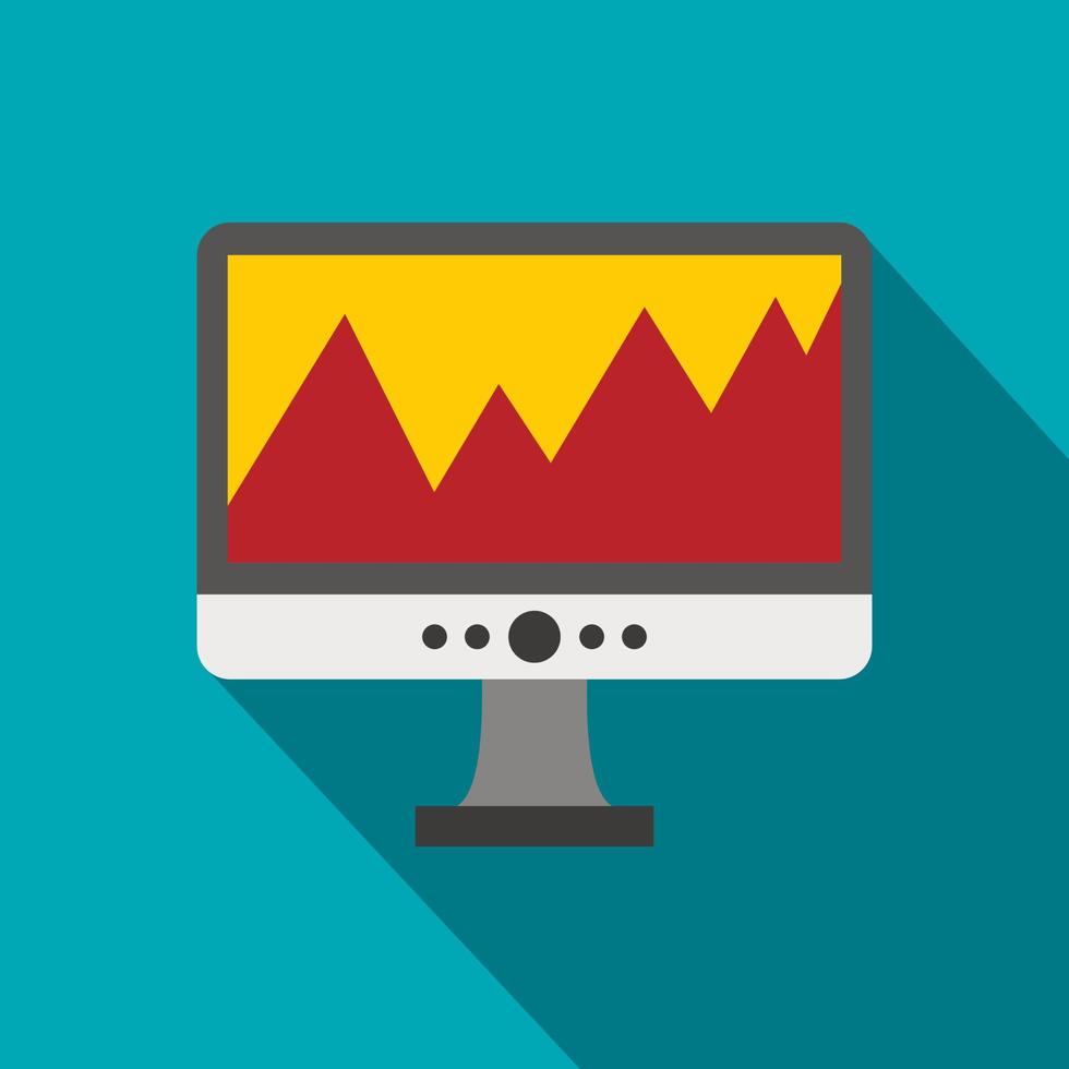 tableau financier l'icône du moniteur d'ordinateur vecteur
