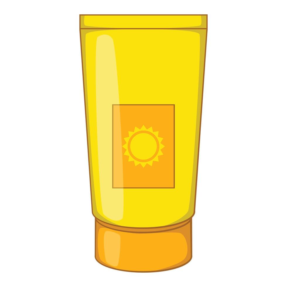 icône de crème solaire, style cartoon vecteur