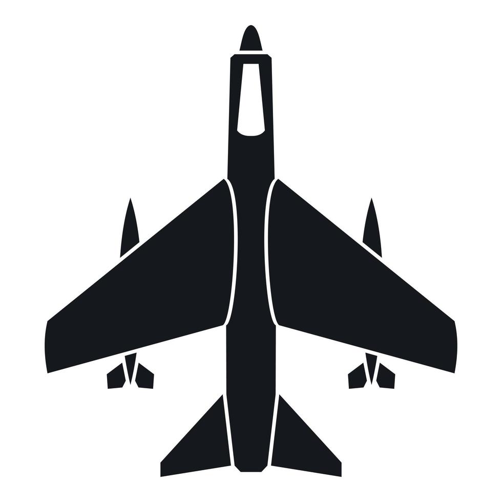 icône d'avion de chasse armé, style simple vecteur