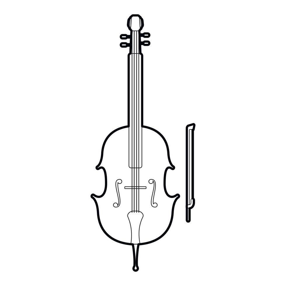 icône de violon, style de contour vecteur