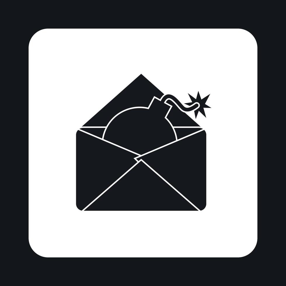 piratage icône e-mail, style simple vecteur