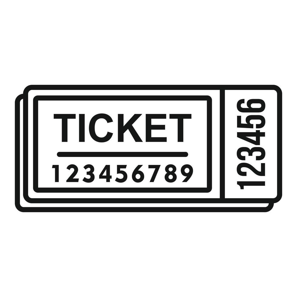icône de billet de bus en carton, style de contour vecteur