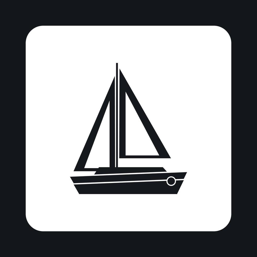 icône de bateau à deux voiles, style simple vecteur