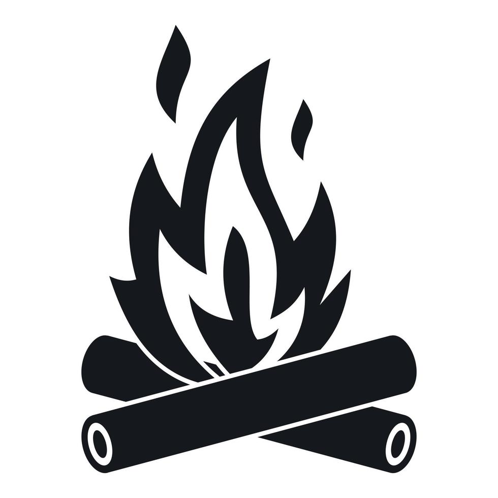 icône de feu de camp, style simple vecteur