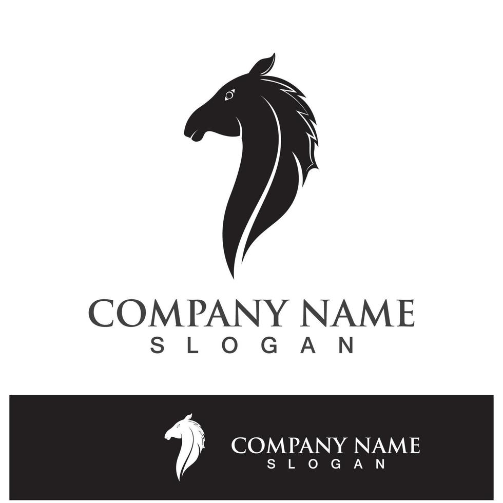 conception de modèle d'icône logo tête de cheval vecteur