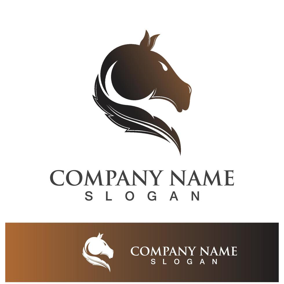 conception de modèle d'icône logo tête de cheval vecteur
