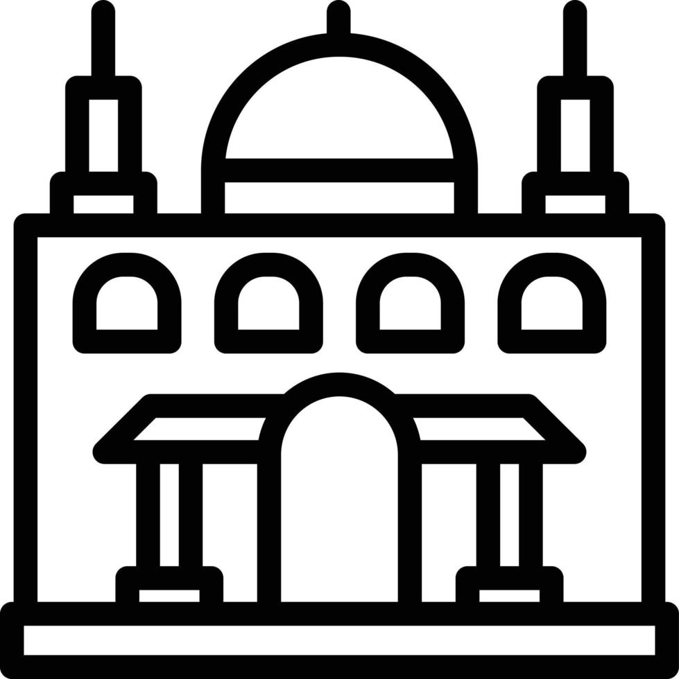icône de ligne de mosquée vecteur