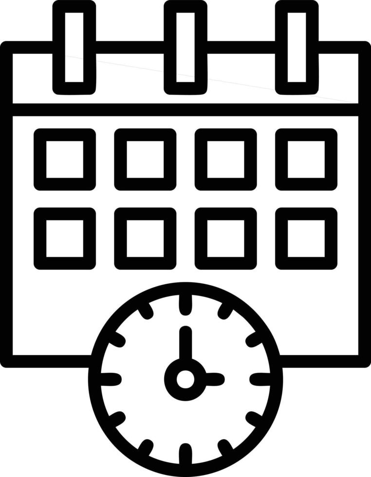 icône de ligne de calendrier vecteur