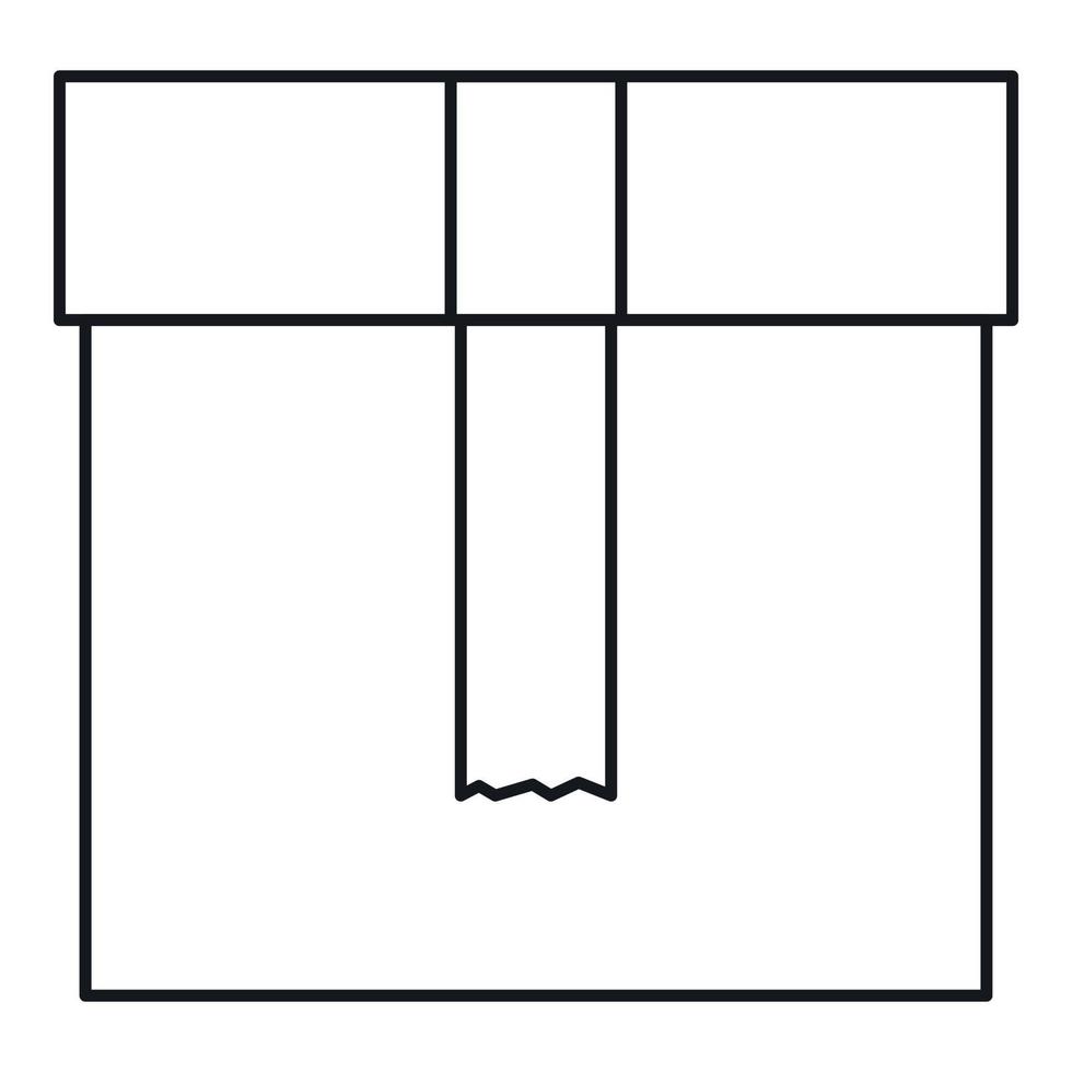 icône de boîte d'emballage en carton, style de contour vecteur