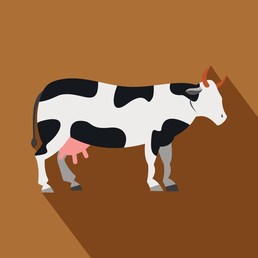 icône de vache, style plat vecteur
