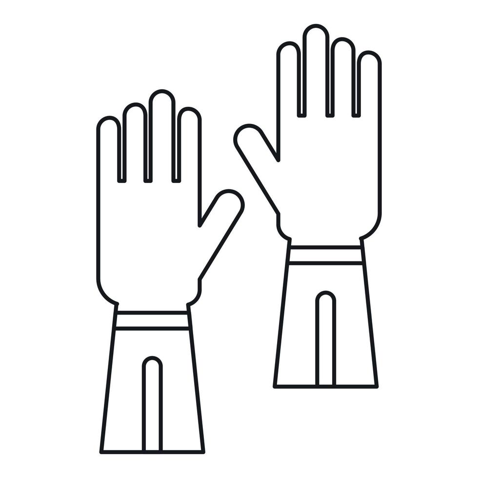 icône de gants, style de contour vecteur