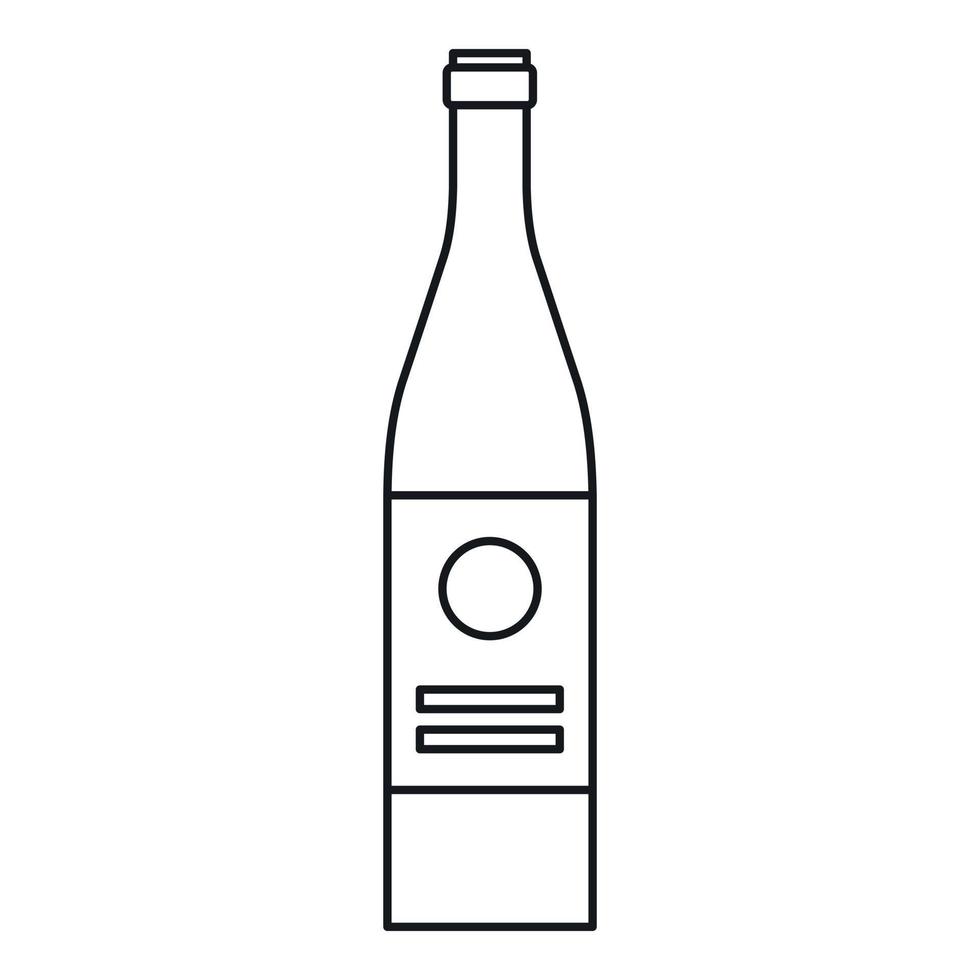 icône de bouteille de vin, style de contour vecteur