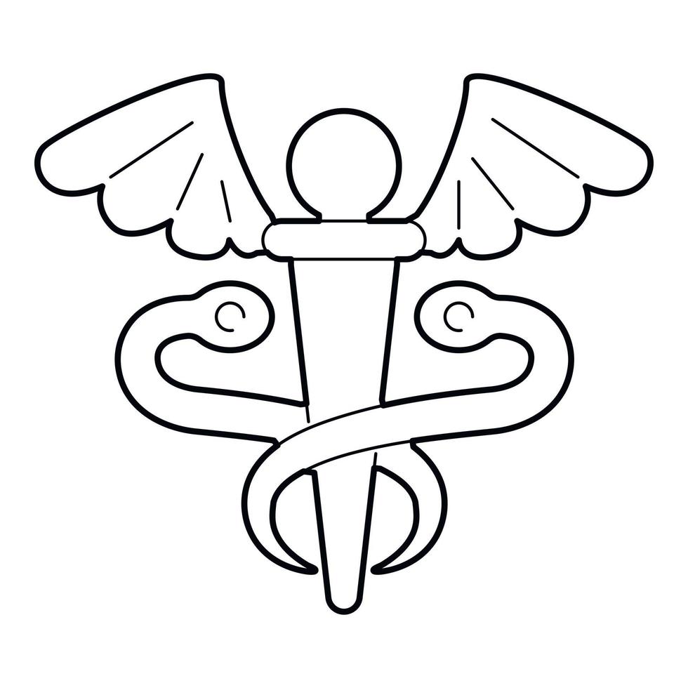 icône de médecine de signe, style de contour vecteur