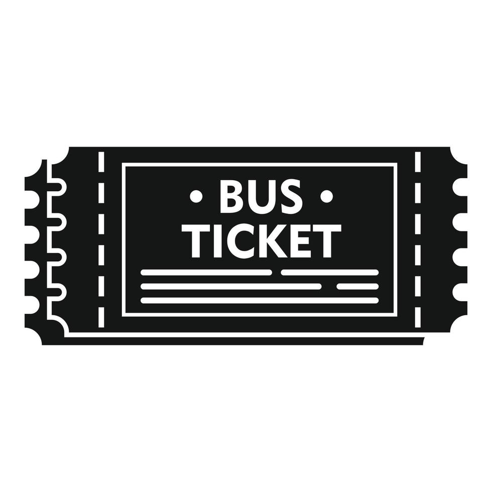 icône de billet de bus coupon, style simple vecteur