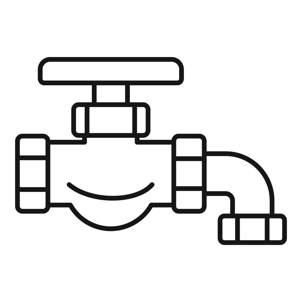 icône de robinet d'eau, style de contour vecteur