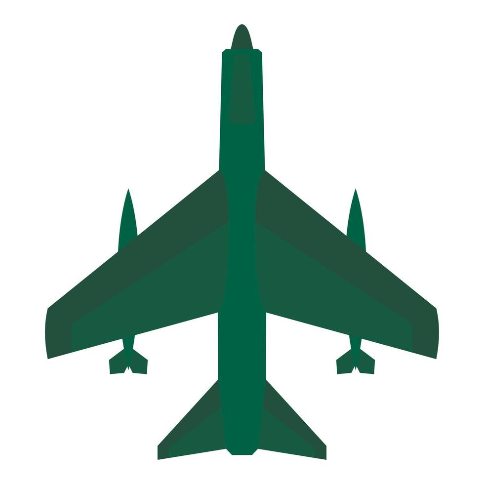 avion avec icône de missiles, style plat vecteur