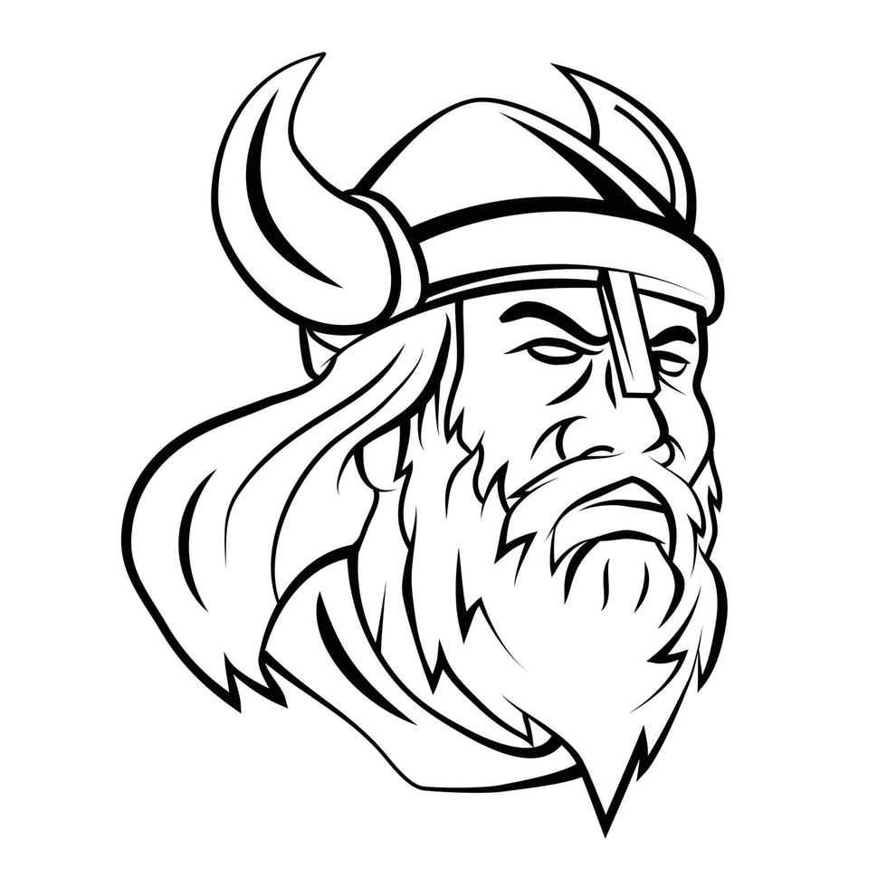 illustration de tête de viking vecteur