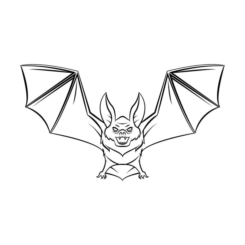 chauve souris illustration noir et blanc vecteur