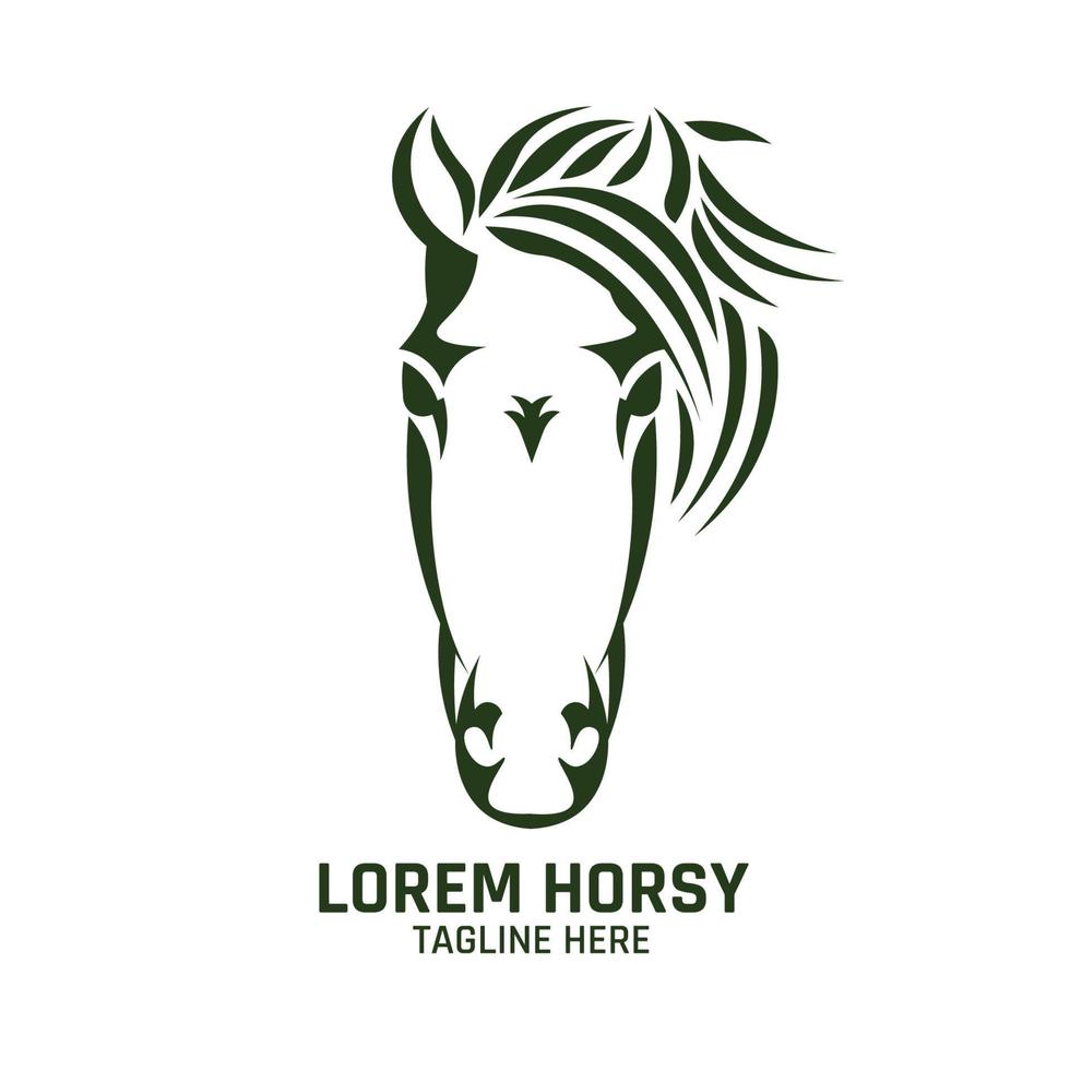 création de logo d'illustration vectorielle de tête de cheval, parfaite pour la création de logo d'entreprise et de produit de marque vecteur