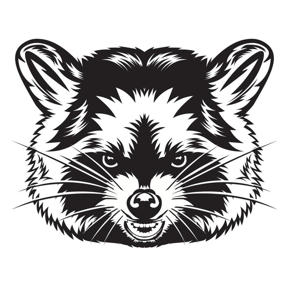 illustration vectorielle de visage de raton laveur fou, parfaite pour le logo de l'équipe de sport mascotte et la conception de t-shirts vecteur