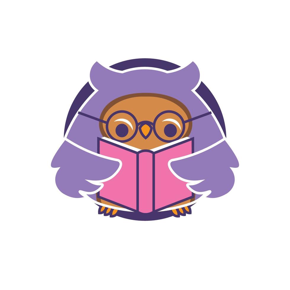 illustration vectorielle de hibou mignon faisant de l'activité, bon pour la conception de thirt pour enfants, autocollant et tout type de marchandise vecteur