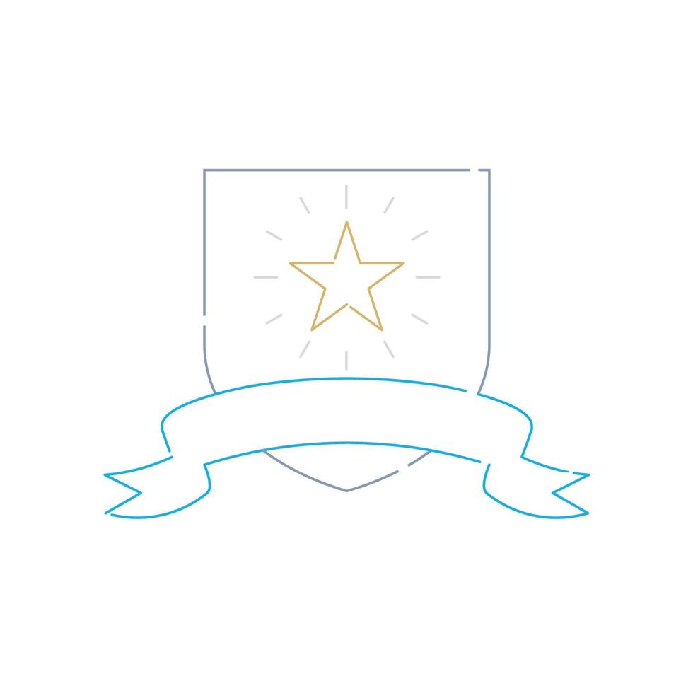 un badge de certification avec étoile en ligne dessiner illustration vectorielle de style icône vecteur