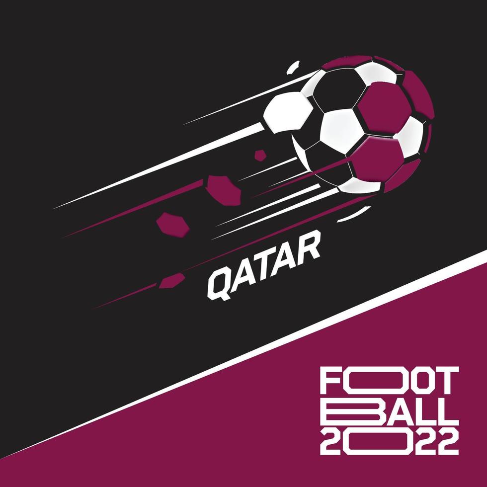 tournoi de coupe de football du qatar 2022. football moderne avec motif drapeau qatar vecteur