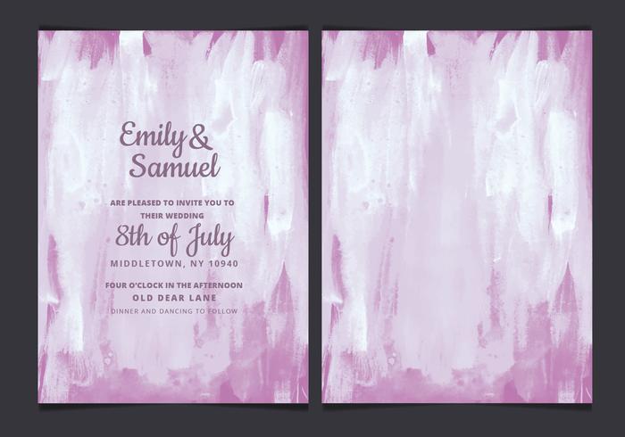 Invitation pour mariage Purple Watercolor Purple vecteur