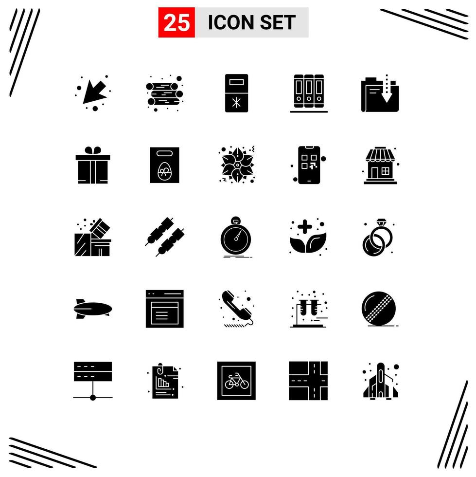 25 icônes créatives signes et symboles modernes de téléchargement de cadeaux archives de données de réfrigérateur éléments de conception vectoriels modifiables vecteur